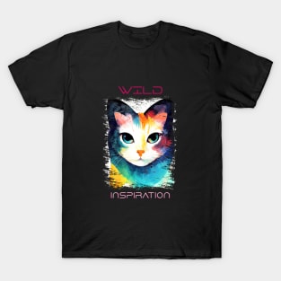 Cat Wild Nature Animal Colors Art Painting T-Shirt